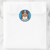 Hund auf grünem Hintergrund Runder Aufkleber (Tasche)