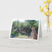 Hund auf Hügel-Portrait Karte (Gelbe Blume)