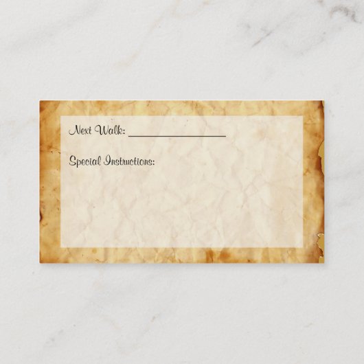 Hund auf Leash Dog Walking Service Business Card Visitenkarte (Rückseite)