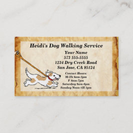Hund auf Leash Dog Walking Service Business Card Visitenkarte