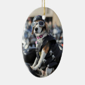 Hund auf Motorrad-Foto Keramik Ornament (Rechts)