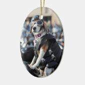 Hund auf Motorrad-Foto Keramik Ornament (Links)