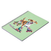 Hund auf Roller Skate Wasserfarbe Notizblock (Linke Seite)