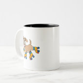 Hund auf Roller-Skaten hängen, wenn ich einen Hund Zweifarbige Tasse (Vorderseite Links)