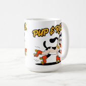 Hund auf Roller-Skaten Pup & Roll Kaffeetasse (VorderseiteRechts)