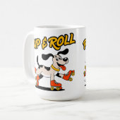 Hund auf Roller-Skaten Pup & Roll Kaffeetasse (Vorderseite Links)