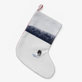HUND AUF SCHNEE SCHLICHT KLEINER WEIHNACHTSSTRUMPF (Vorderansicht (hängend))