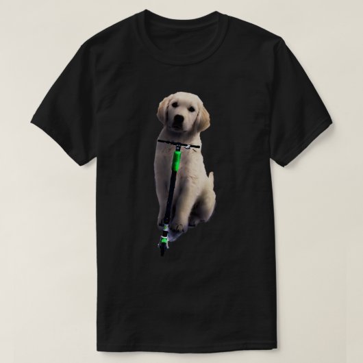 Hund auf Scooter T-Shirt (Design vorne)