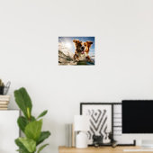 Hund auf Surfbrett Poster (Heimbüro)