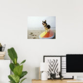 Hund auf Surfbrett Poster (Heimbüro)
