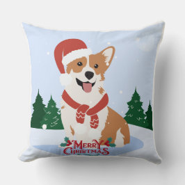 Hund auf Weihnachts-Kissen – Süße festliche Feiert Kissen