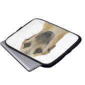 Hund auf Weiß 41 Laptopschutzhülle (Vorne Knopf)