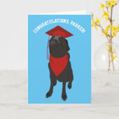Hund aus schwarzem Labor in einer Red Graduation C Karte (Gelbe Blume)