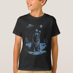 Hund Australian Shepherd Aussie Vintage Ufo Wester T-Shirt