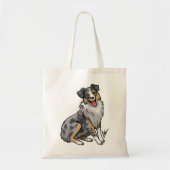 Hund - Australian Shepherd - Blue Merle Tragetasche (Vorne)