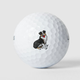 Hund - Australischer Schäferhund - Black Tri Golfball