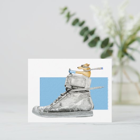 Hund Autofahren eines Schuhs 2 Postkarte (Stehend Vorderseite)