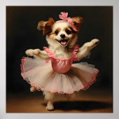 Hund Ballerina Tanzen Vintag Poster (Vorne)