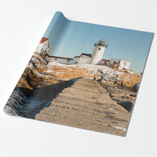 Hund Bar Lighthouse entlang der Küste des Ozeans Geschenkpapier (Ungerollt)