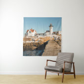Hund Bar Lighthouse entlang der Küste des Ozeans Wandteppich (Beispiel)