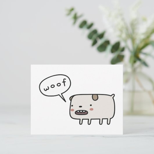 Hund Barking Postkarte (Stehend Vorderseite)