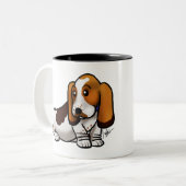 Hund - Basset-Hund Zweifarbige Tasse (Vorderseite Links)