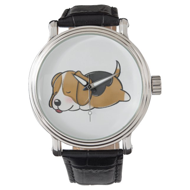 Hund, Beagle, Natur Armbanduhr (Vorderseite)