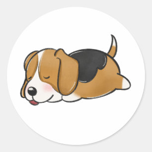 Hund, Beagle, Natur Runder Aufkleber