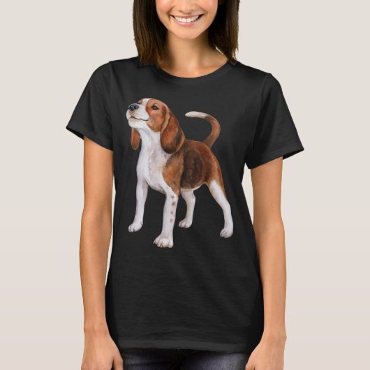 Hund Beagle Wasserfarbe T-Shirt (Vorderseite)