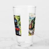 Hund begrüßt Dampflok Glas (Links)