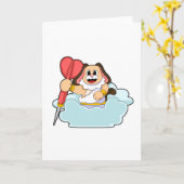 Hund bei Darts mit Dart Karte (Gelbe Blume)