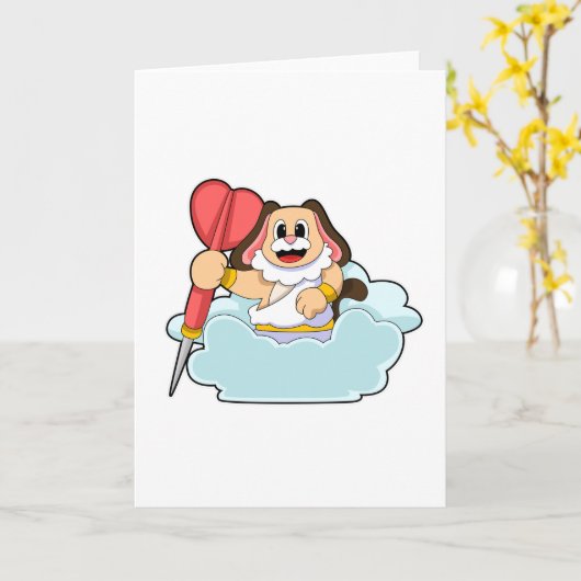 Hund bei Darts mit Dart Karte (Gelbe Blume)