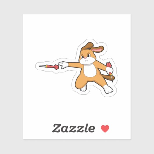 Hund bei Darts mit Dart.PNG Aufkleber (Blatt)