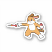 Hund bei Darts mit Dart.PNG Aufkleber (Vorderseite)