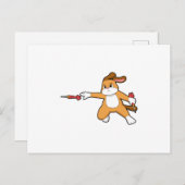 Hund bei Darts mit Dart.PNG Postkarte (Vorne/Hinten)