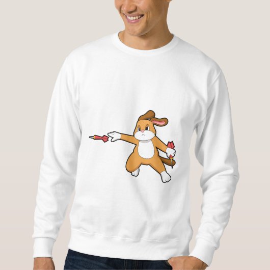 Hund bei Darts mit Dart.PNG Sweatshirt (Vorderseite)