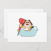 Hund bei Darts mit Dart Postkarte (Vorne/Hinten)