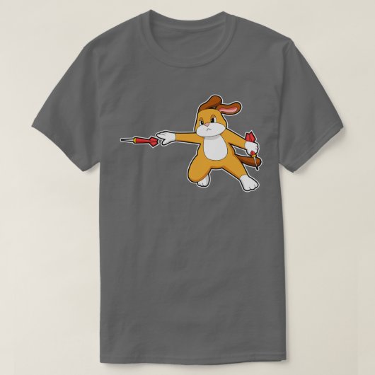 Hund bei Darts mit Dart T-Shirt (Design vorne)