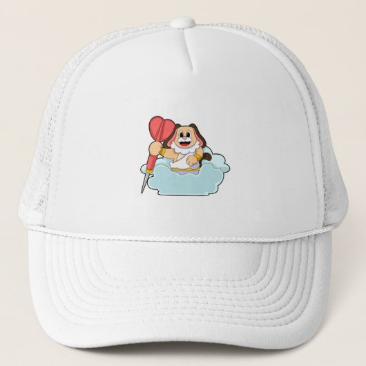 Hund bei Darts mit Dart Truckerkappe (Vorderseite)