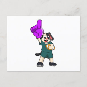 Hund bei Fußballsportarten Postkarte