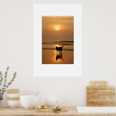Hund bei Sonnenaufgang Poster (Küche)