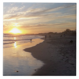 Hund bei Sunset California Dreaming Tile Fliese