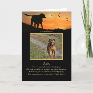 Hund Beileid Custom Foto Spirituelles Gedicht Karte