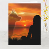 Hund Beileid Sunset Gedicht Karte (Gelbe Blume)