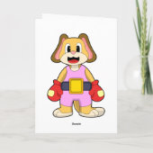Hund beim Boxen mit Boxhandschuhen Karte (Rückseite)