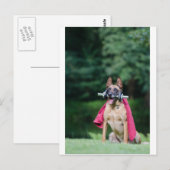 Hund beim Fitnesstining Postkarte (Vorne/Hinten)