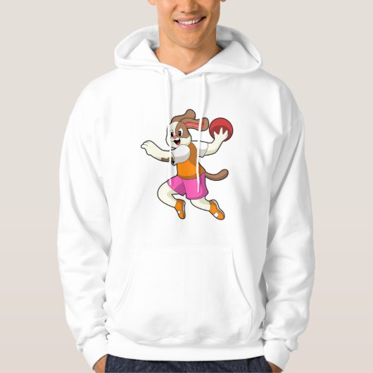 Hund beim Handballspieler mit Handball Hoodie (Vorderseite)