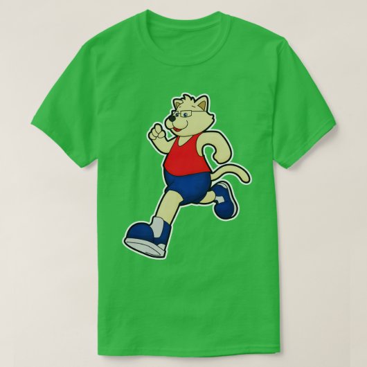 Hund beim Laufen mit Brille T-Shirt (Design vorne)