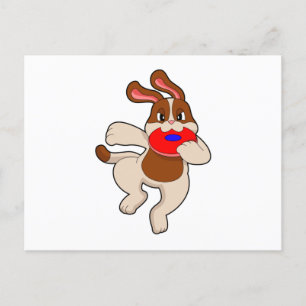 Hund beim Spielen Postkarte