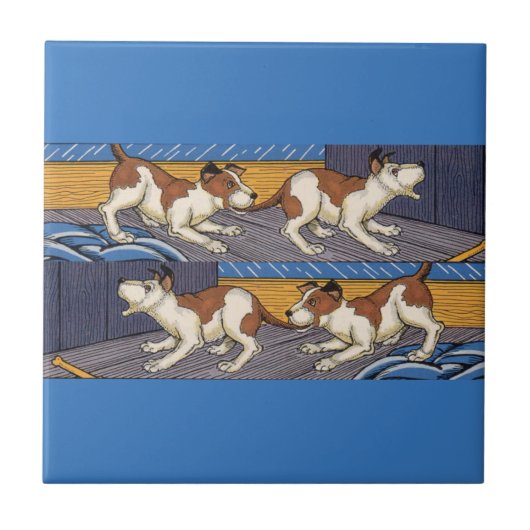 Hund beißt Hund. Fliese (Vorderseite)